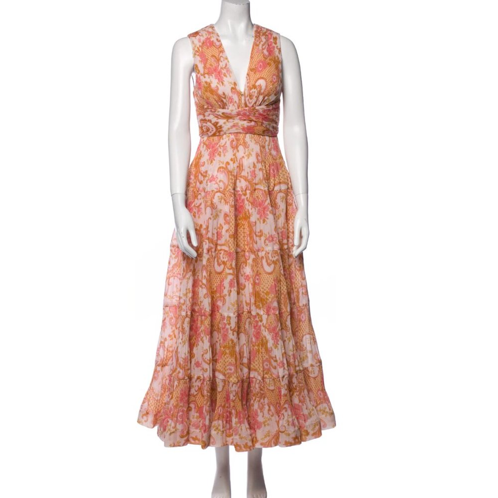 Zimmermann Paisley Pink & Orange Long Dress
